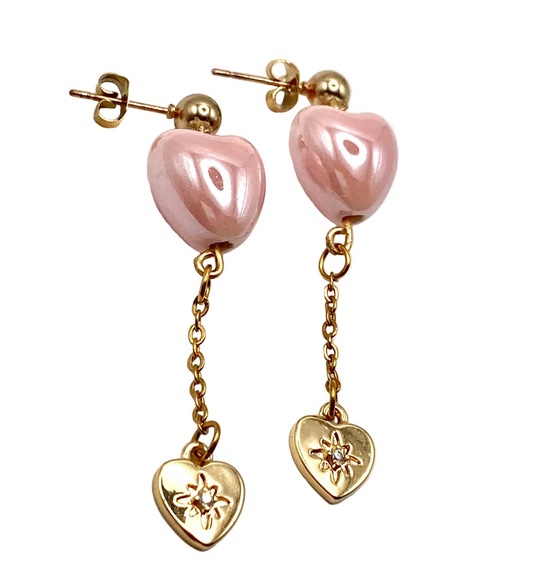 Orecchini con cuore ceramica