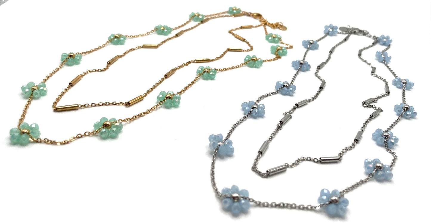 Collana con fiori in cristallo