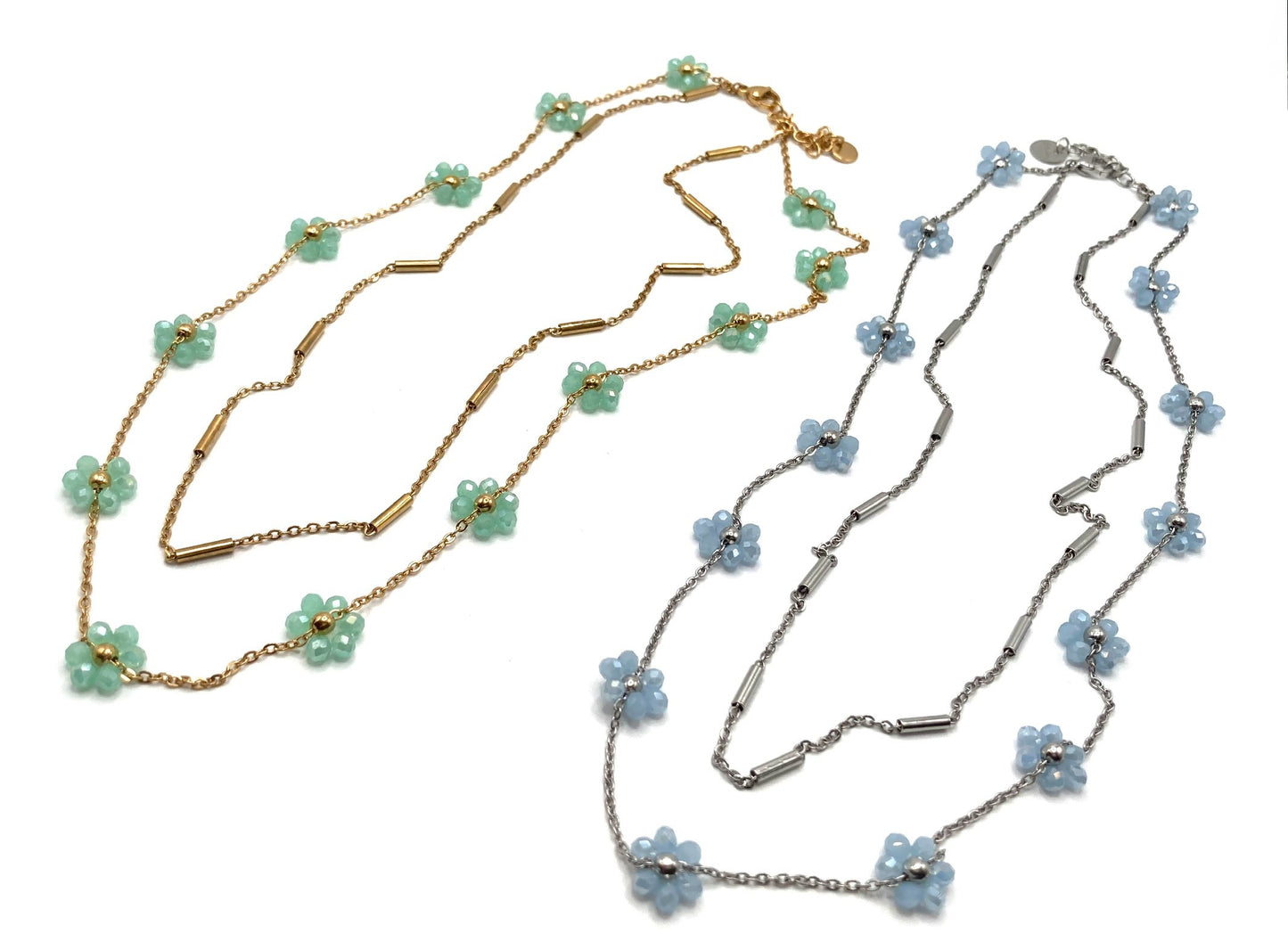 Collana con fiori in cristallo
