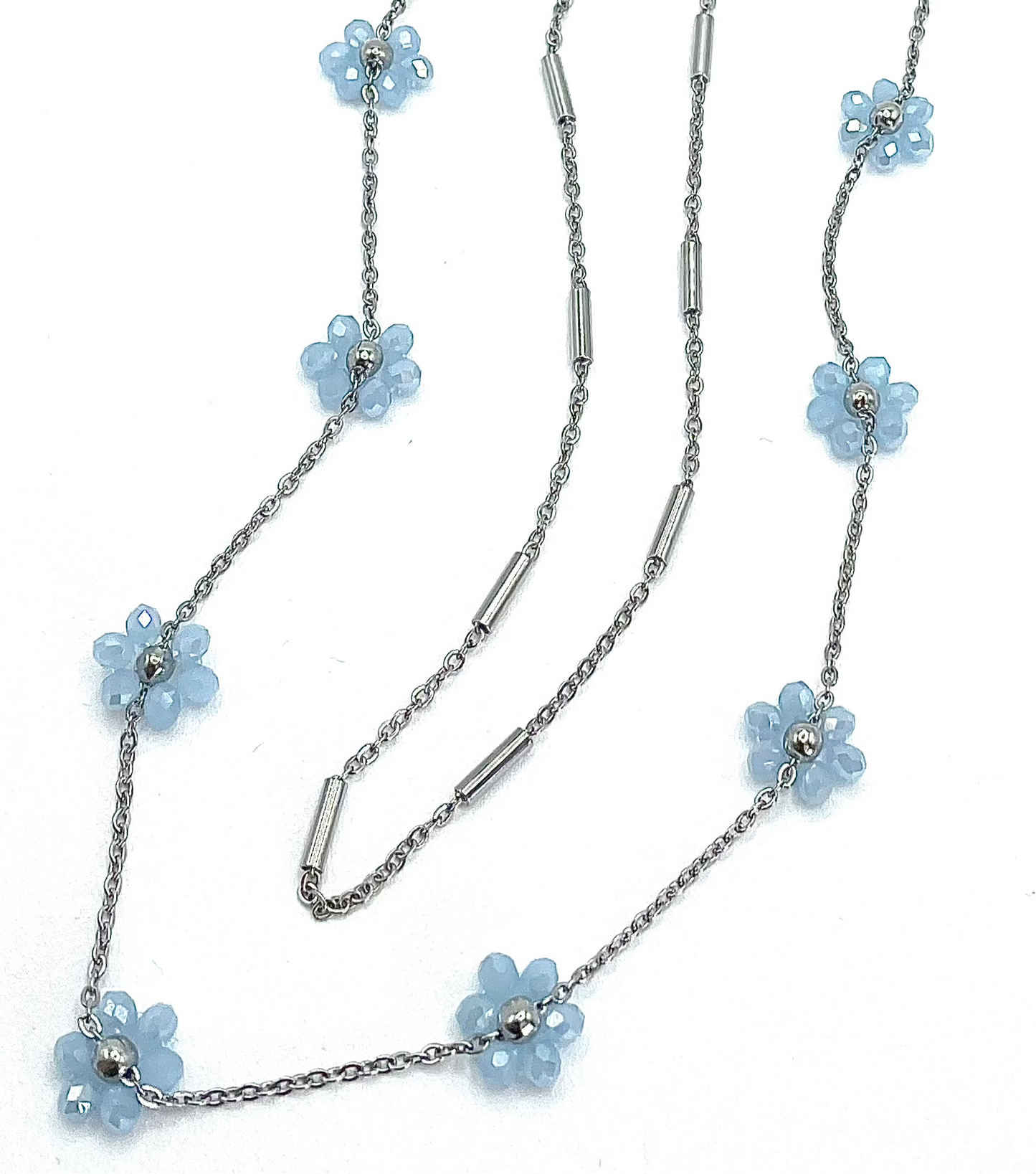 Collana con fiori in cristallo