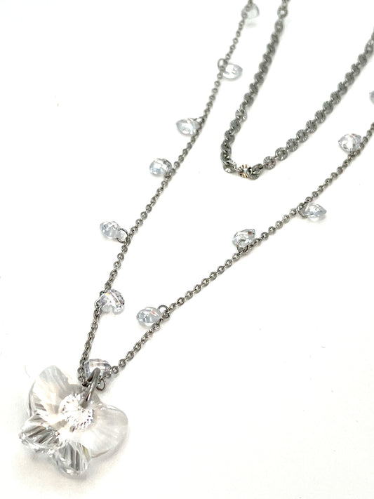 Rosary necklace with steel star