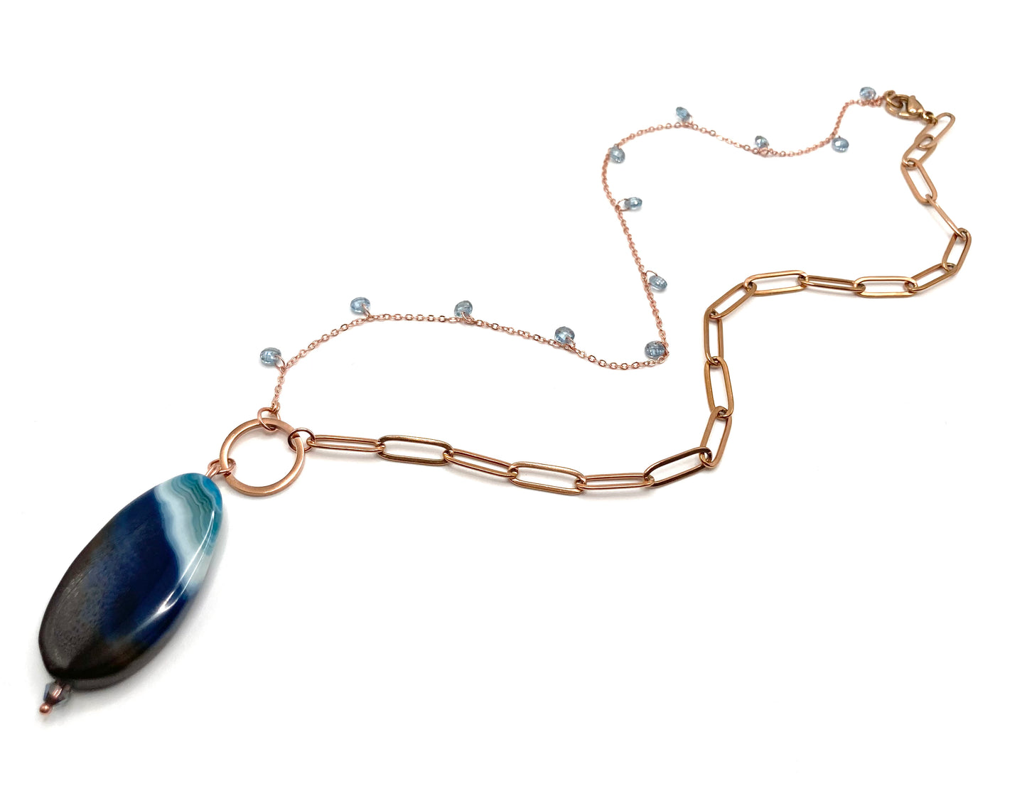 Collana con zirconi e pietra dura