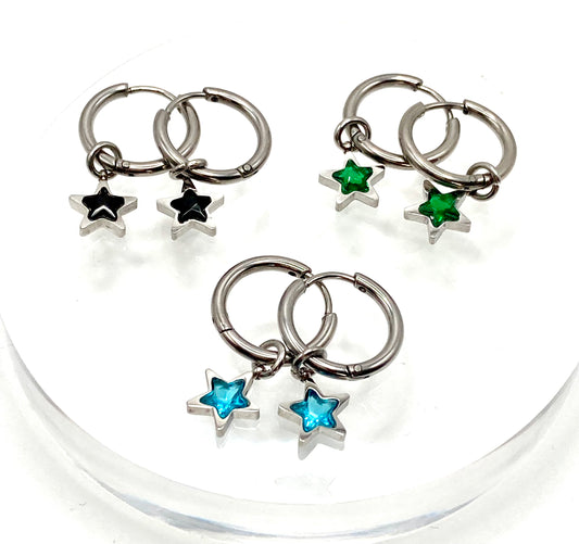 Orecchini a cerchio punto luce