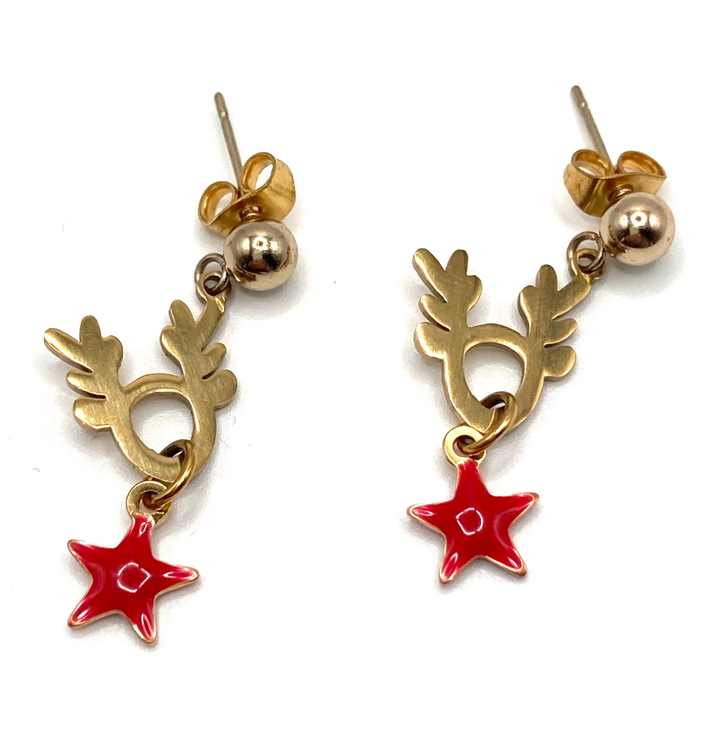 Orecchini con renna e stellina