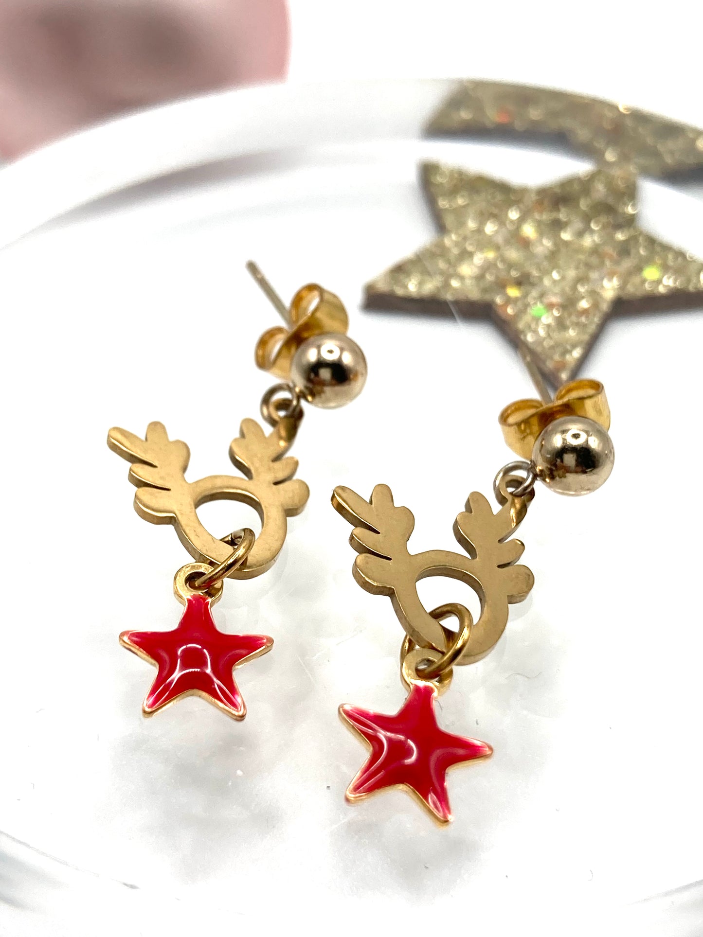 Orecchini con renna e stellina