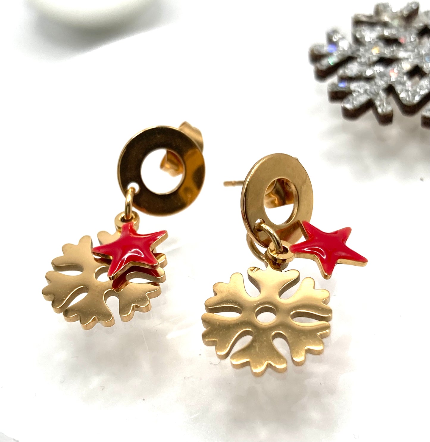 Orecchini con snow e stellina