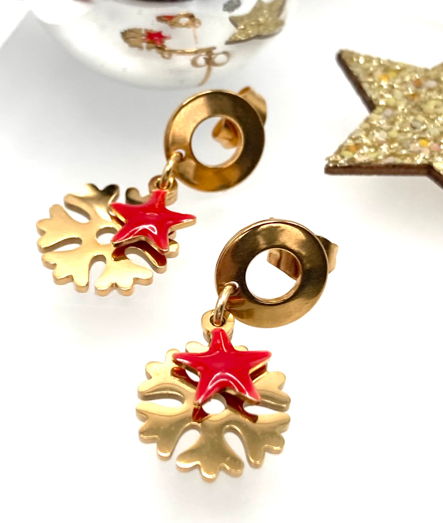 Orecchini con snow e stellina
