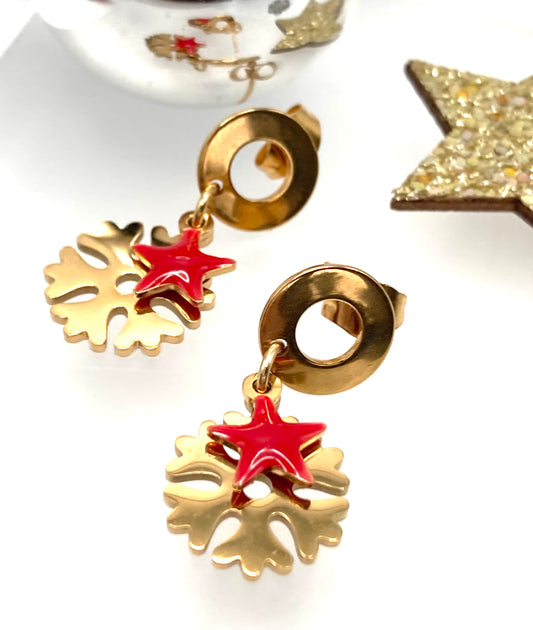 Orecchini con snow e stellina