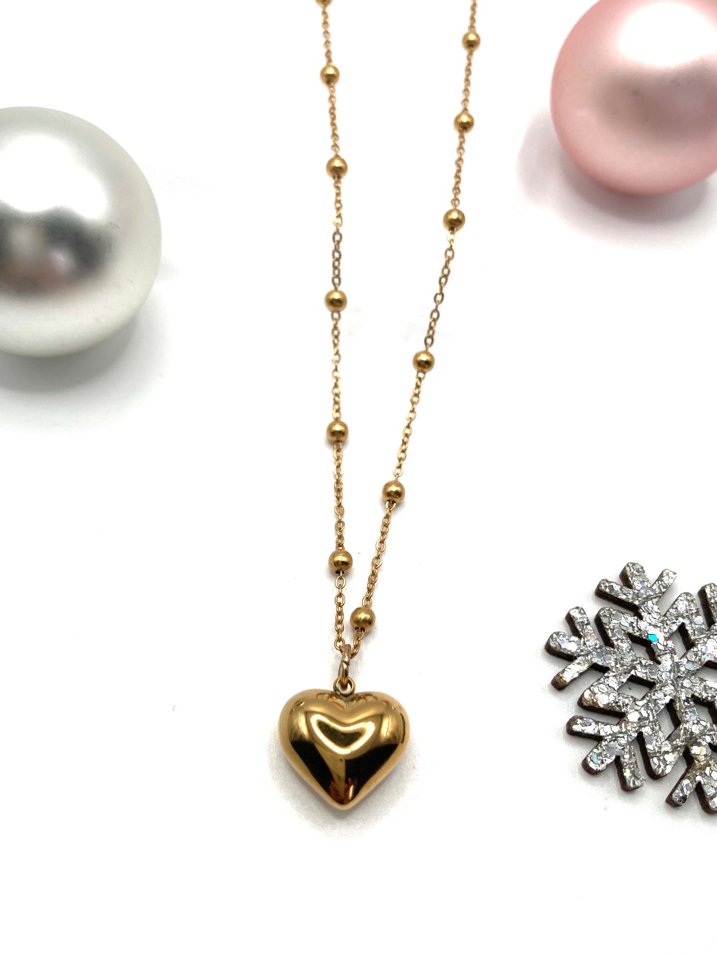 Collana con cuore bombato