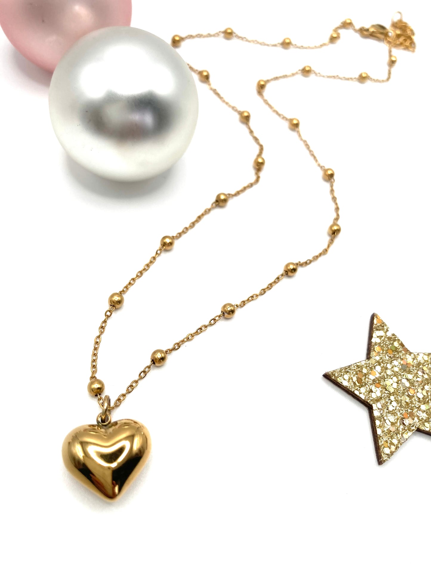 Collana con cuore bombato