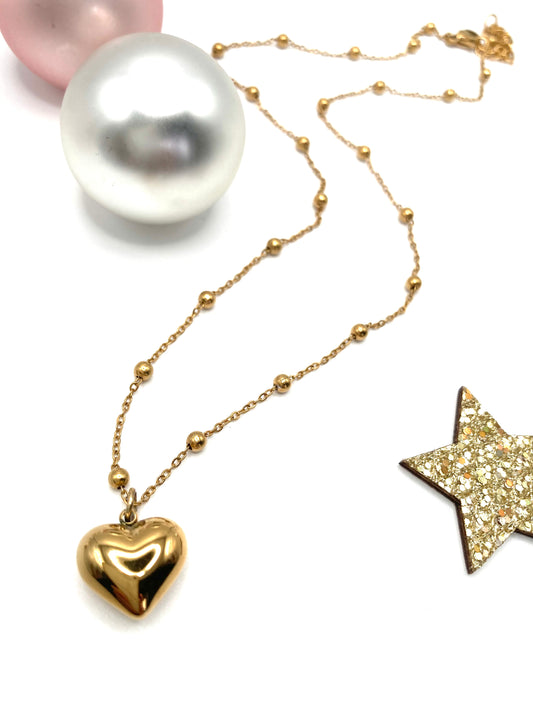 Collana con cuore bombato