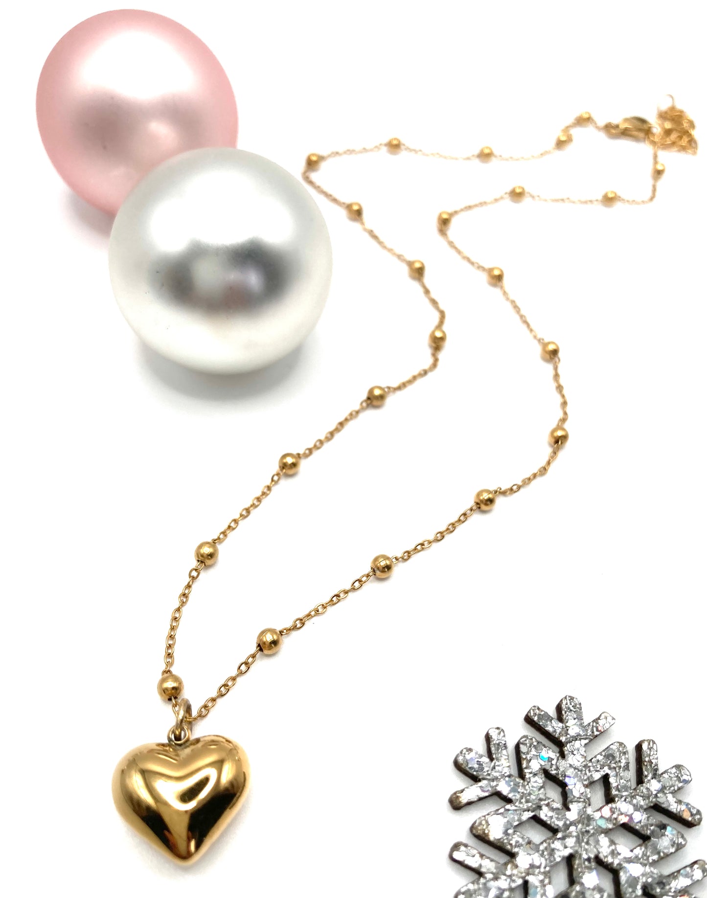 Collana con cuore bombato