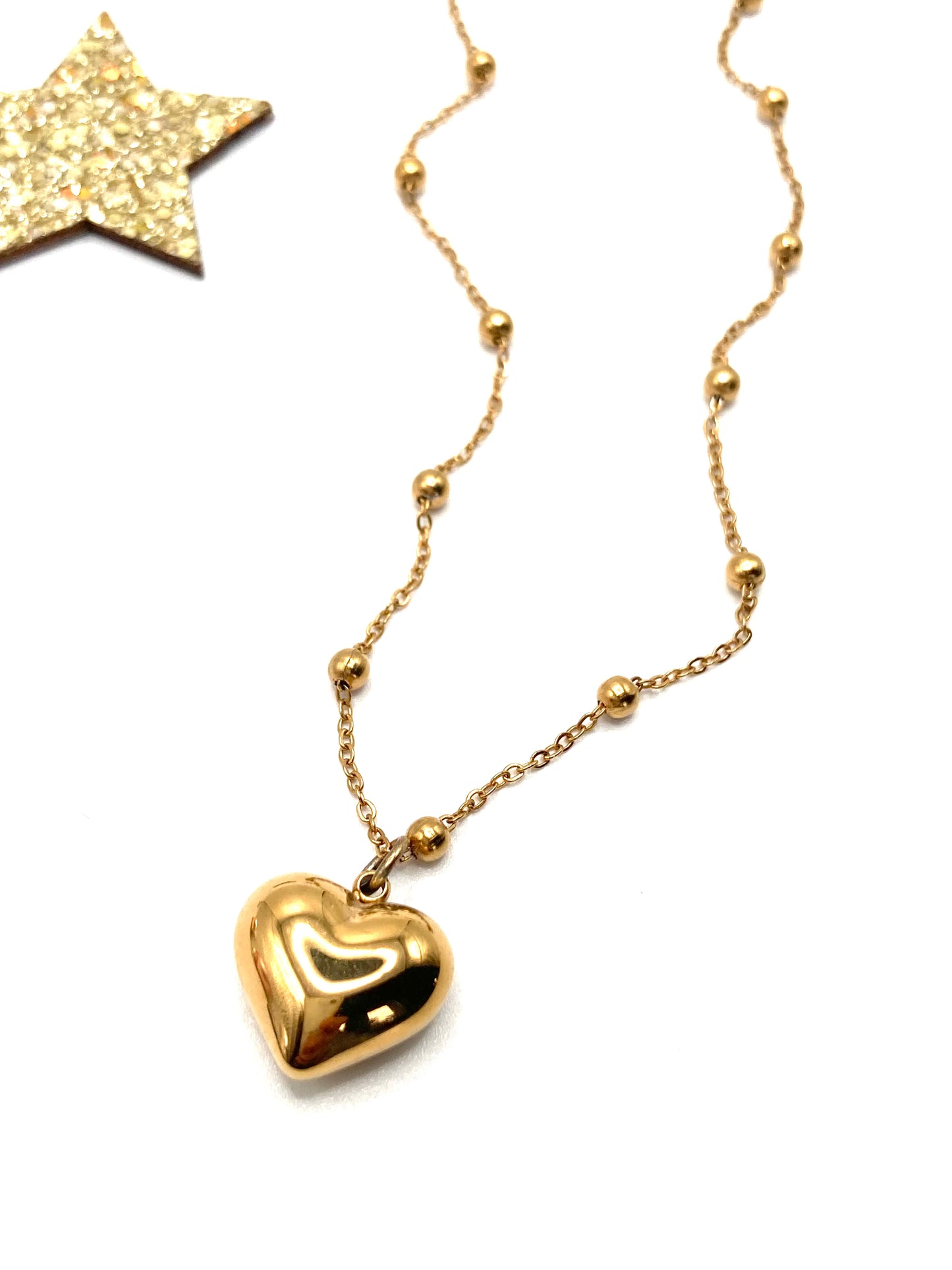 Collana con cuore bombato