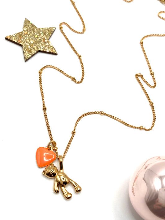 Collana con orsetto e cuore