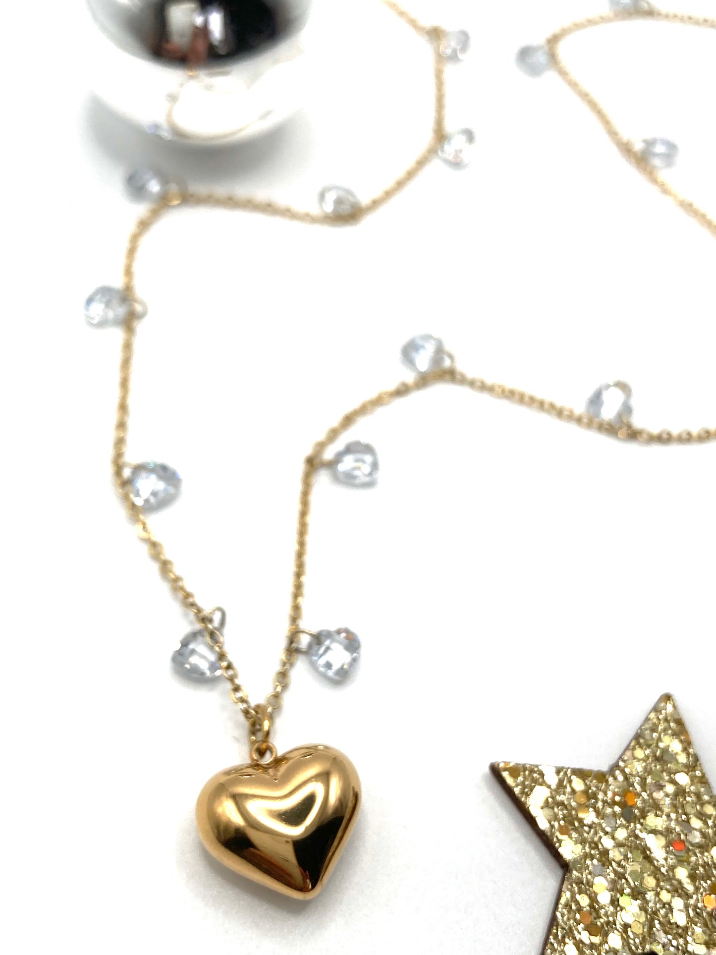 Collana in acciaio con zirconi