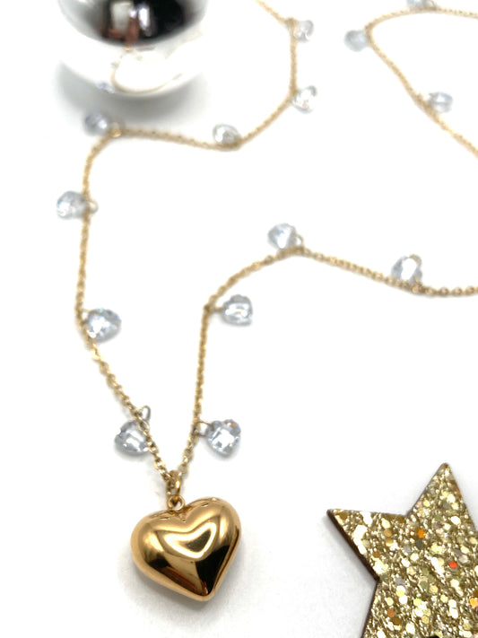 Collana in acciaio con zirconi