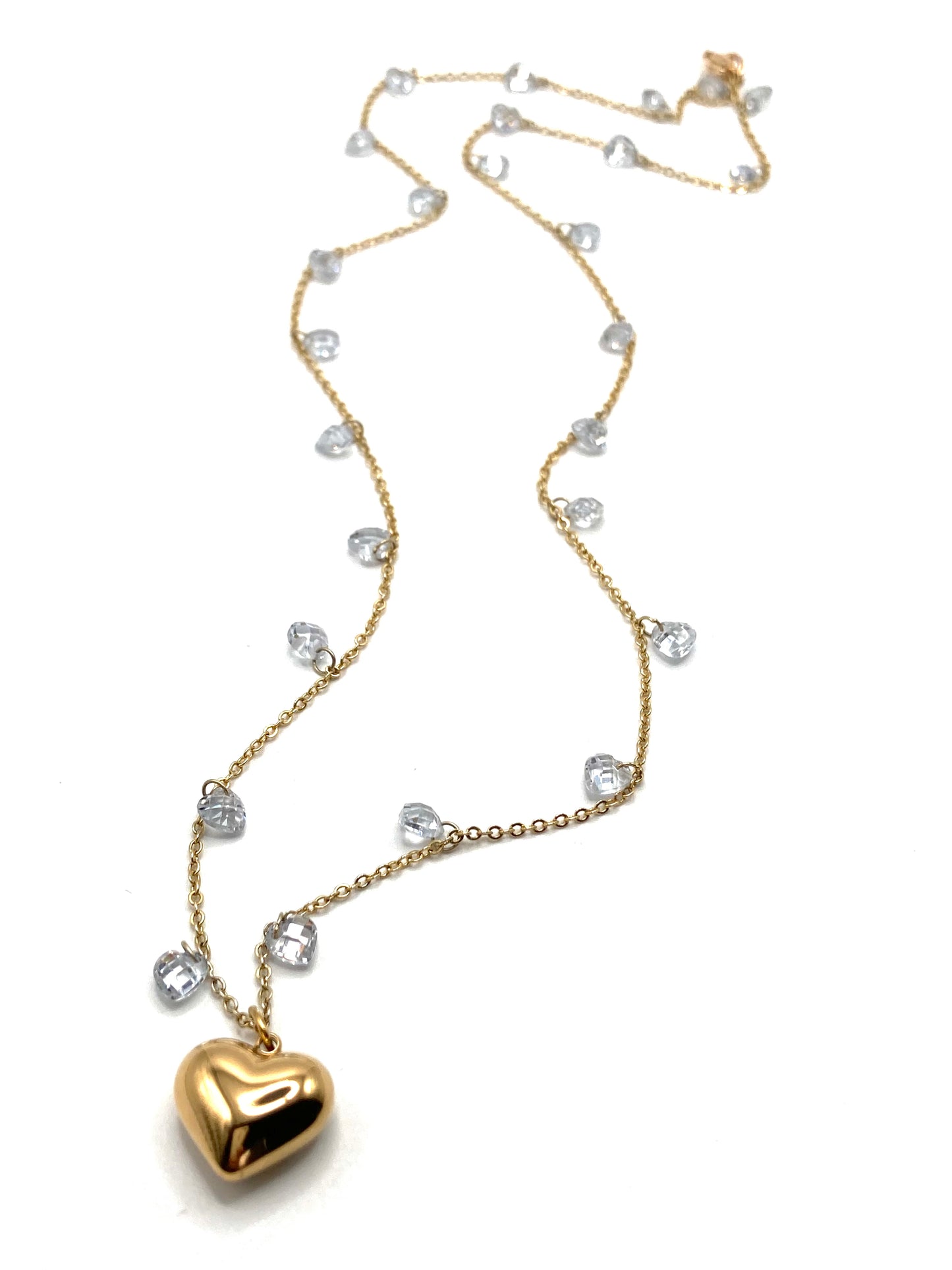 Collana in acciaio con zirconi