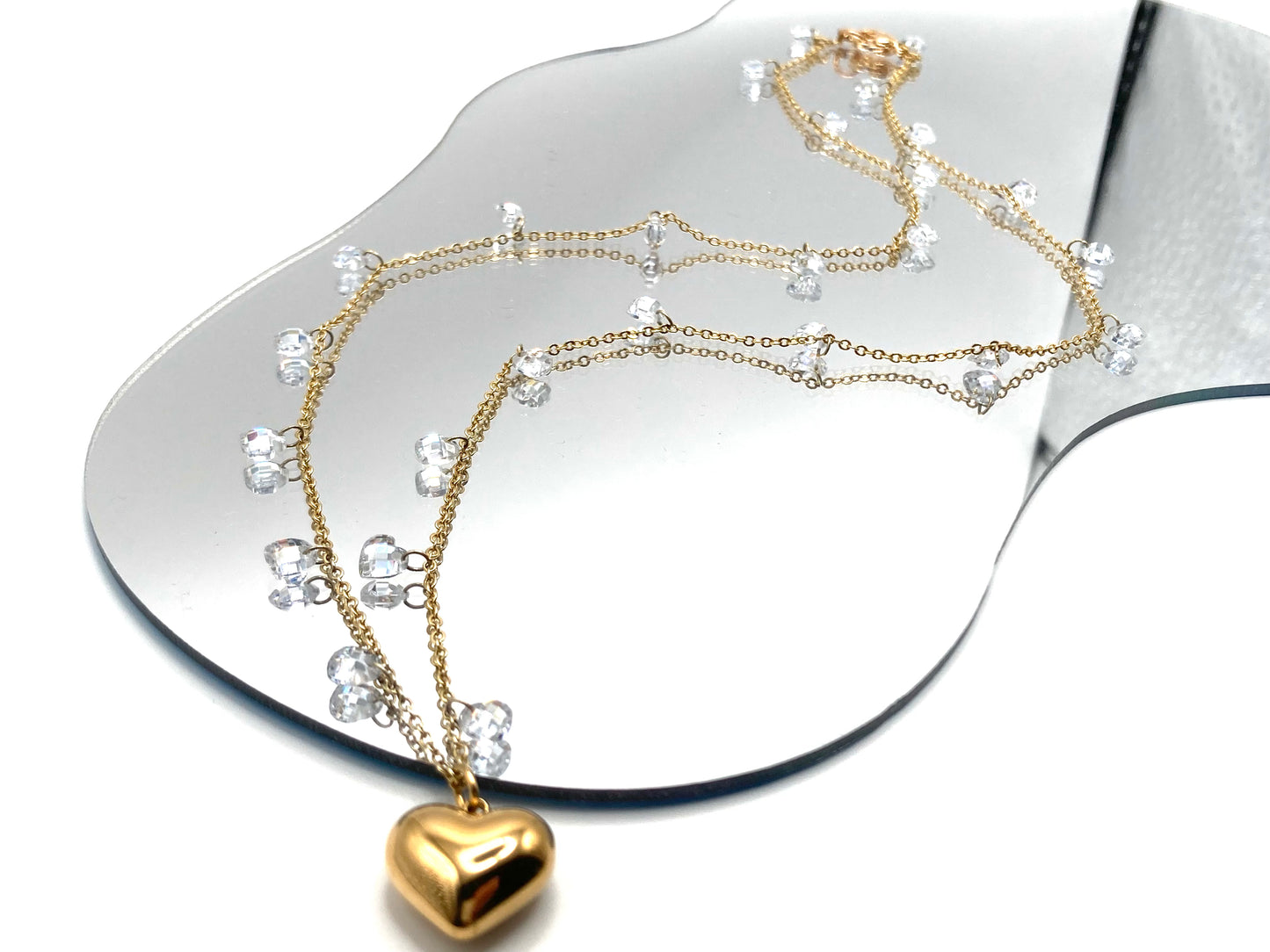 Collana in acciaio con zirconi