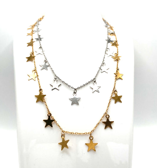 Collana con stelline in acciaio