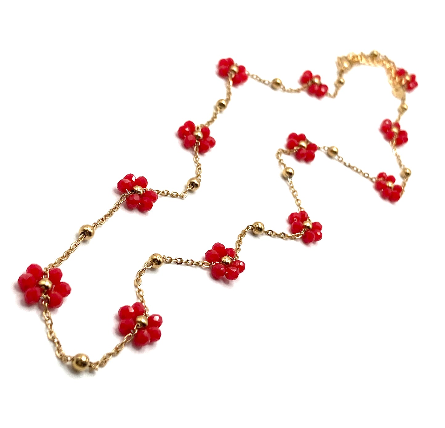 Collana con fiori in cristallo