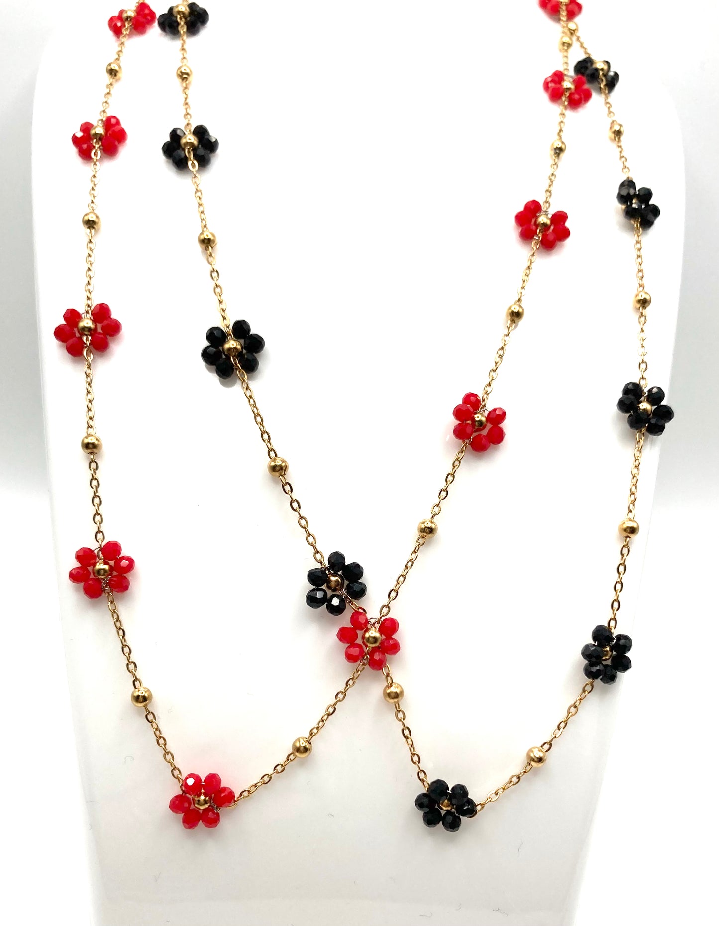 Collana con fiori in cristallo