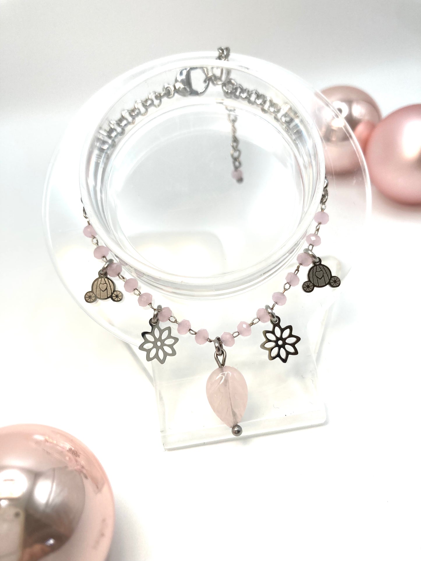 Bracciale con foglia in Quarzo