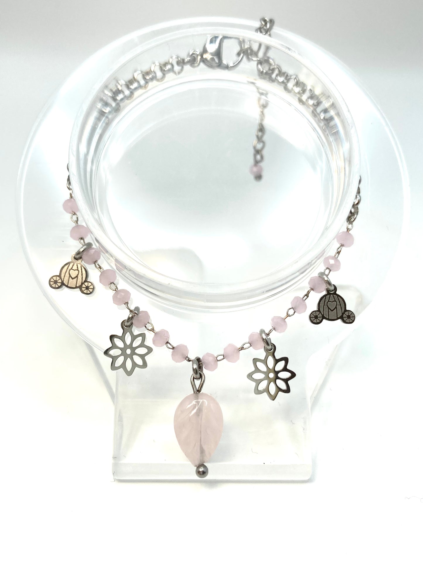 Bracciale con foglia in Quarzo