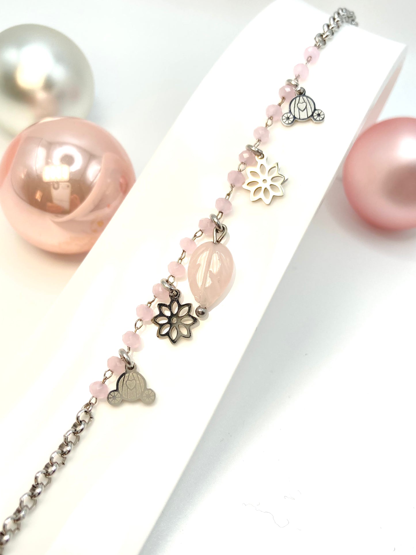 Bracciale con foglia in Quarzo