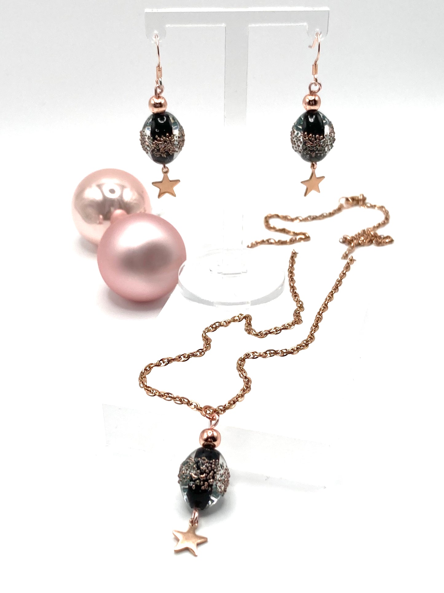 Collana e orecchini con stelline