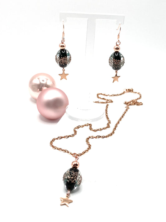Collana e orecchini con stelline