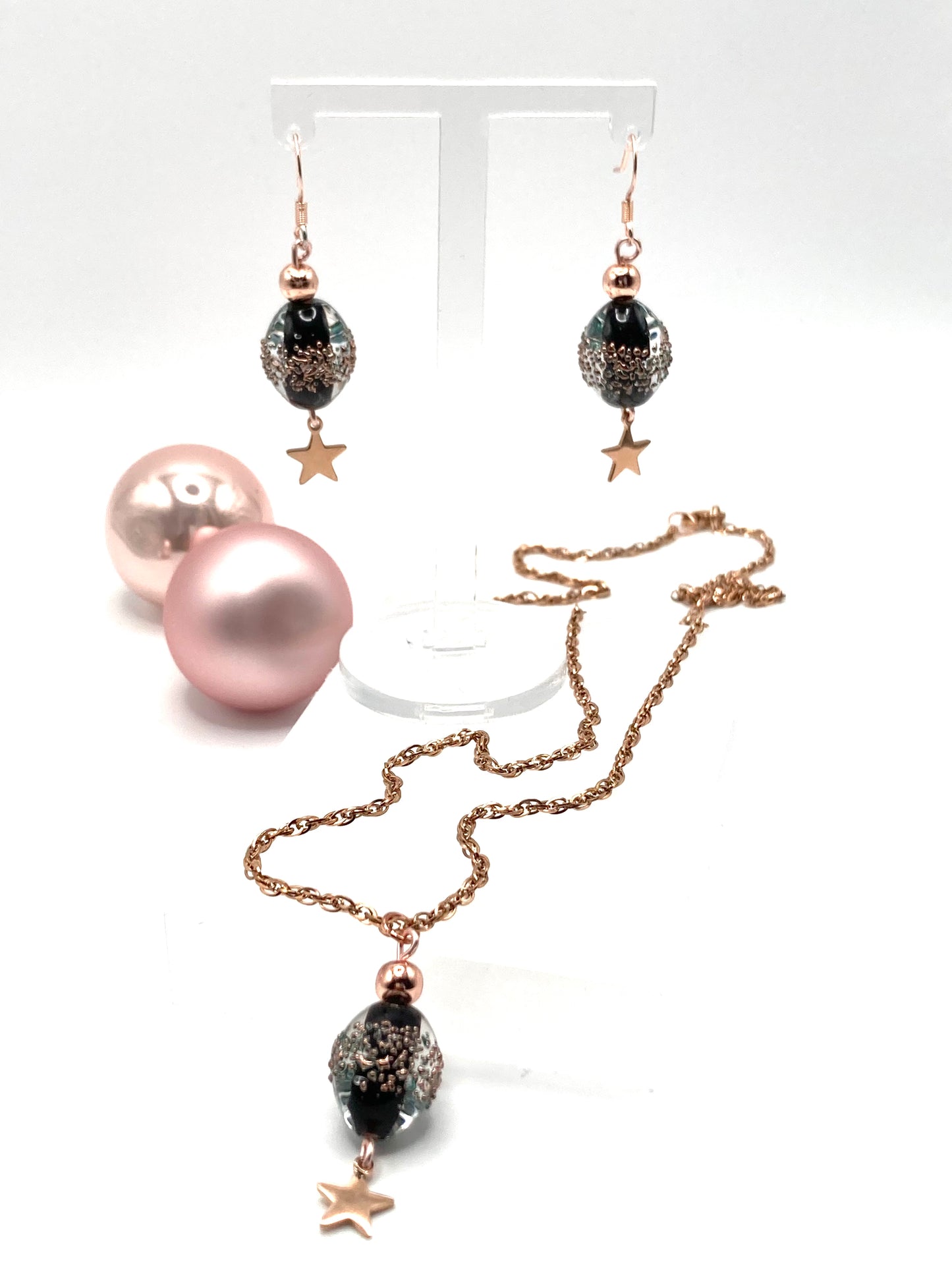 Collana e orecchini con stelline