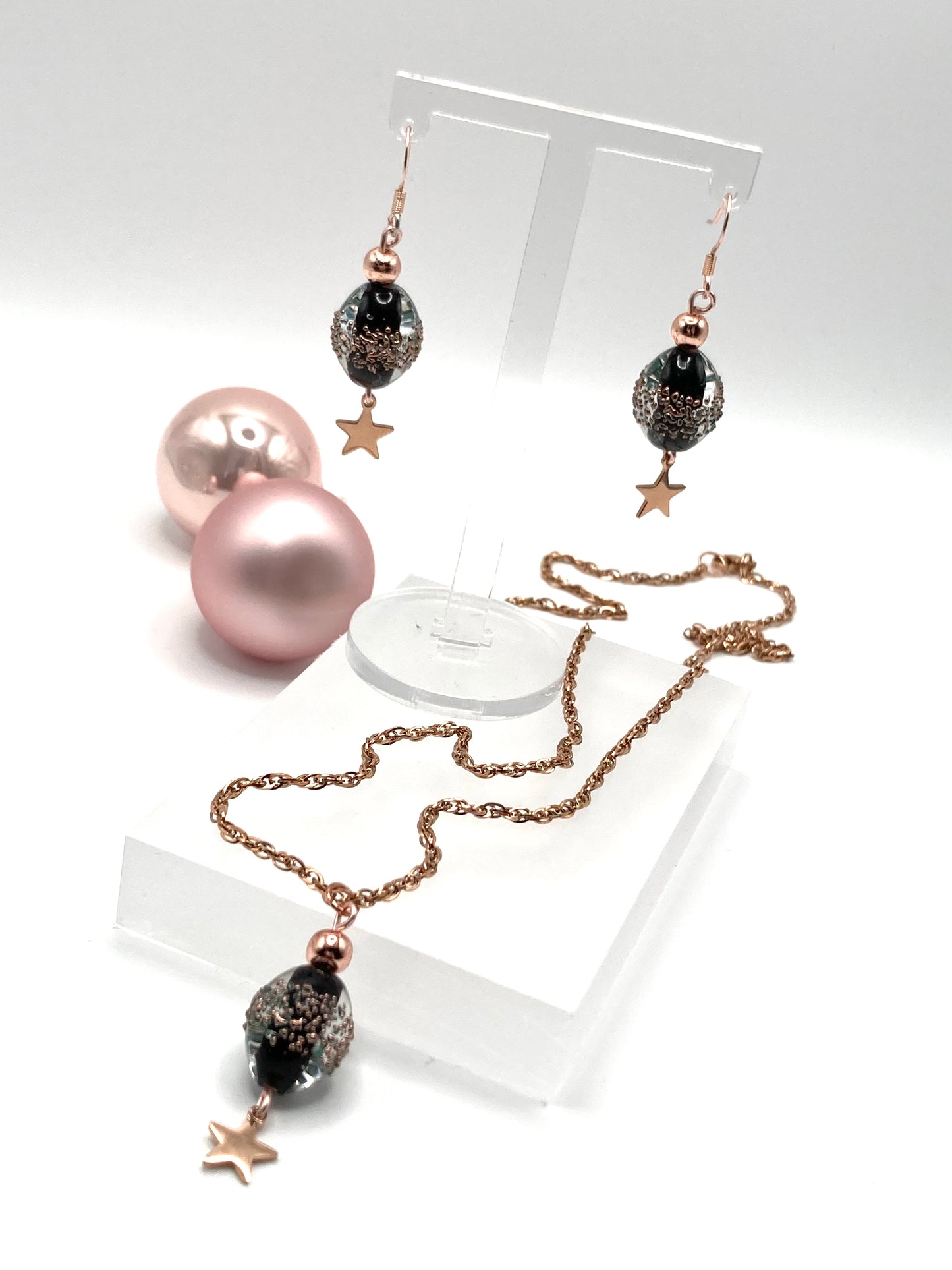 Collana e orecchini con stelline