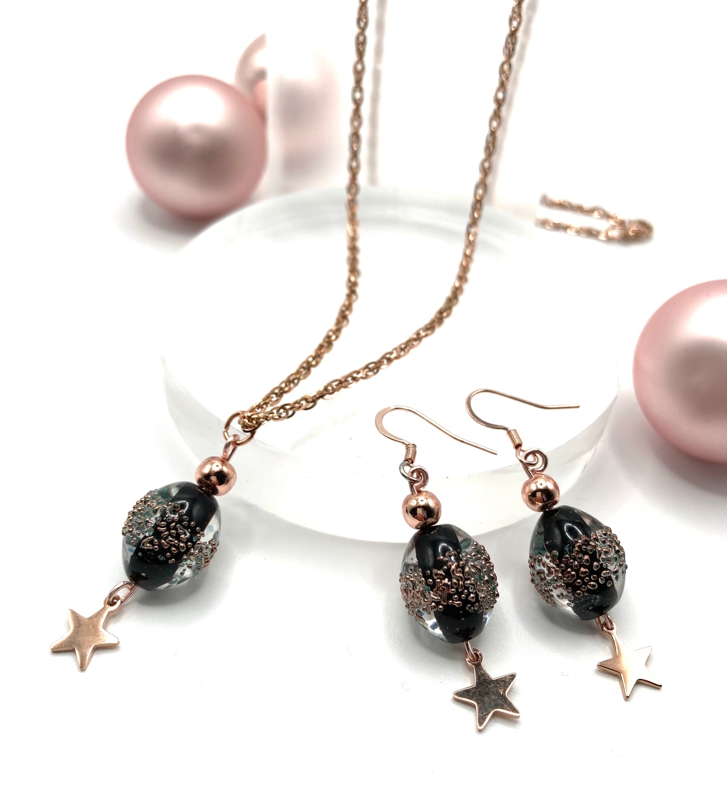 Collana e orecchini con stelline