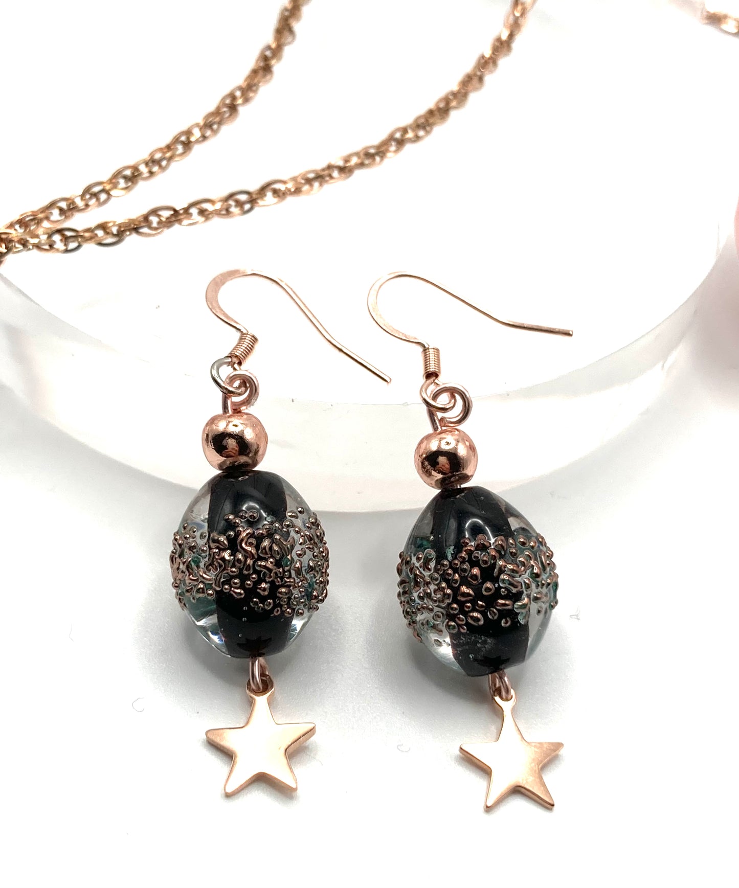 Collana e orecchini con stelline