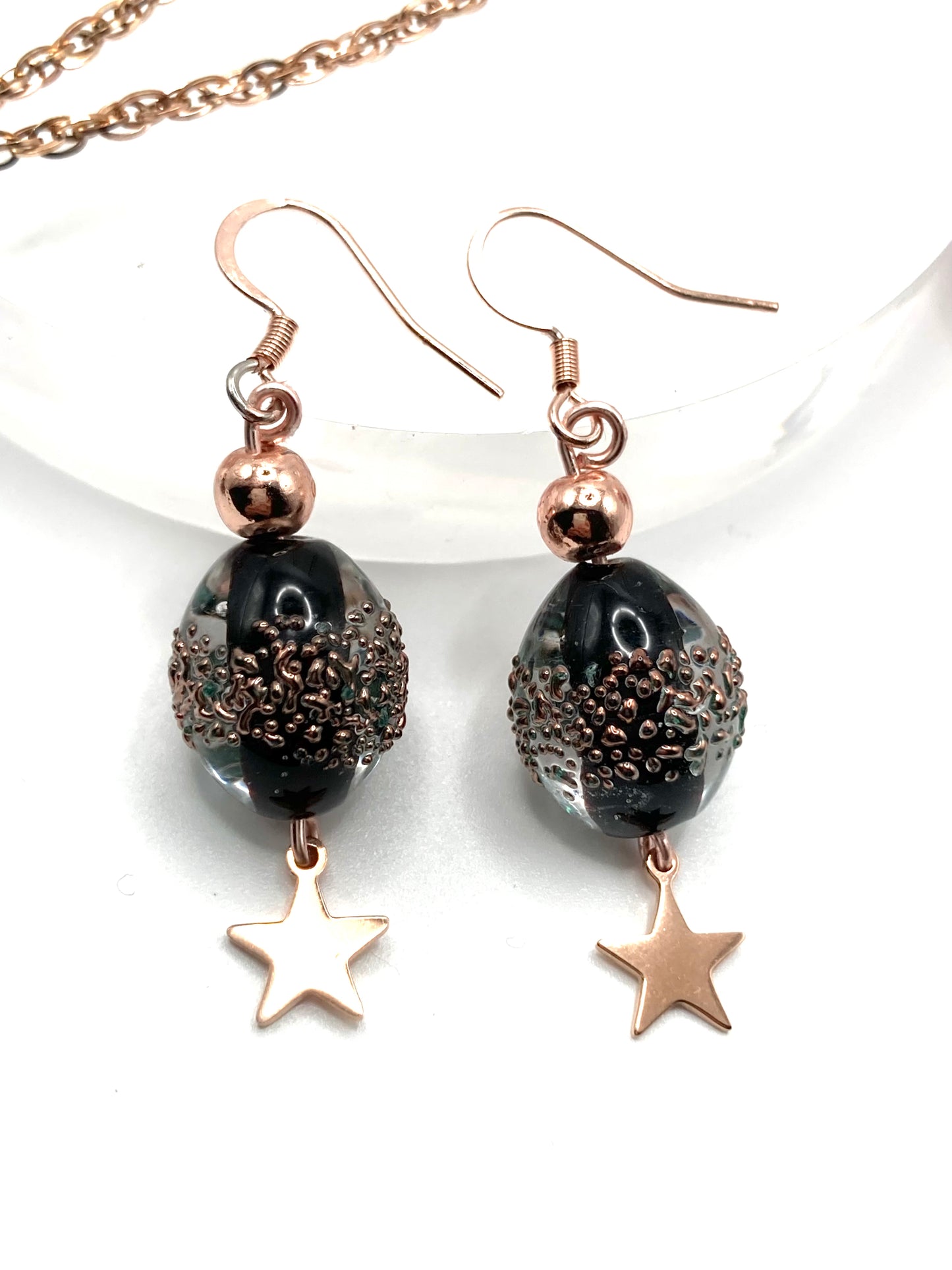 Collana e orecchini con stelline