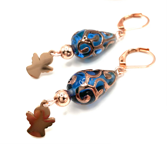 Orecchini con goccia vetro