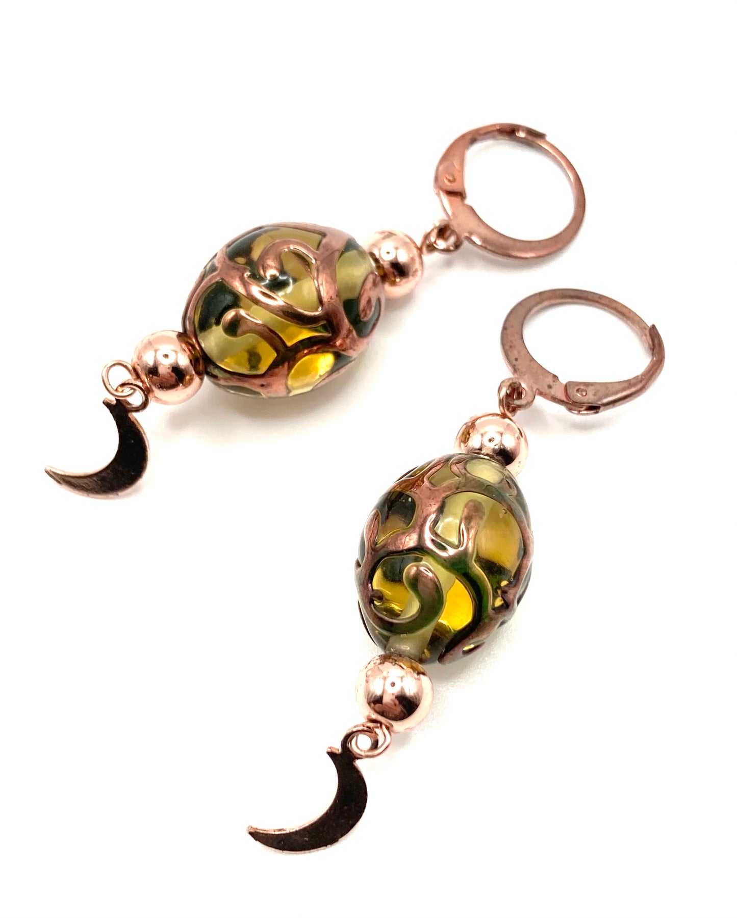 Orecchini con oliva vetro