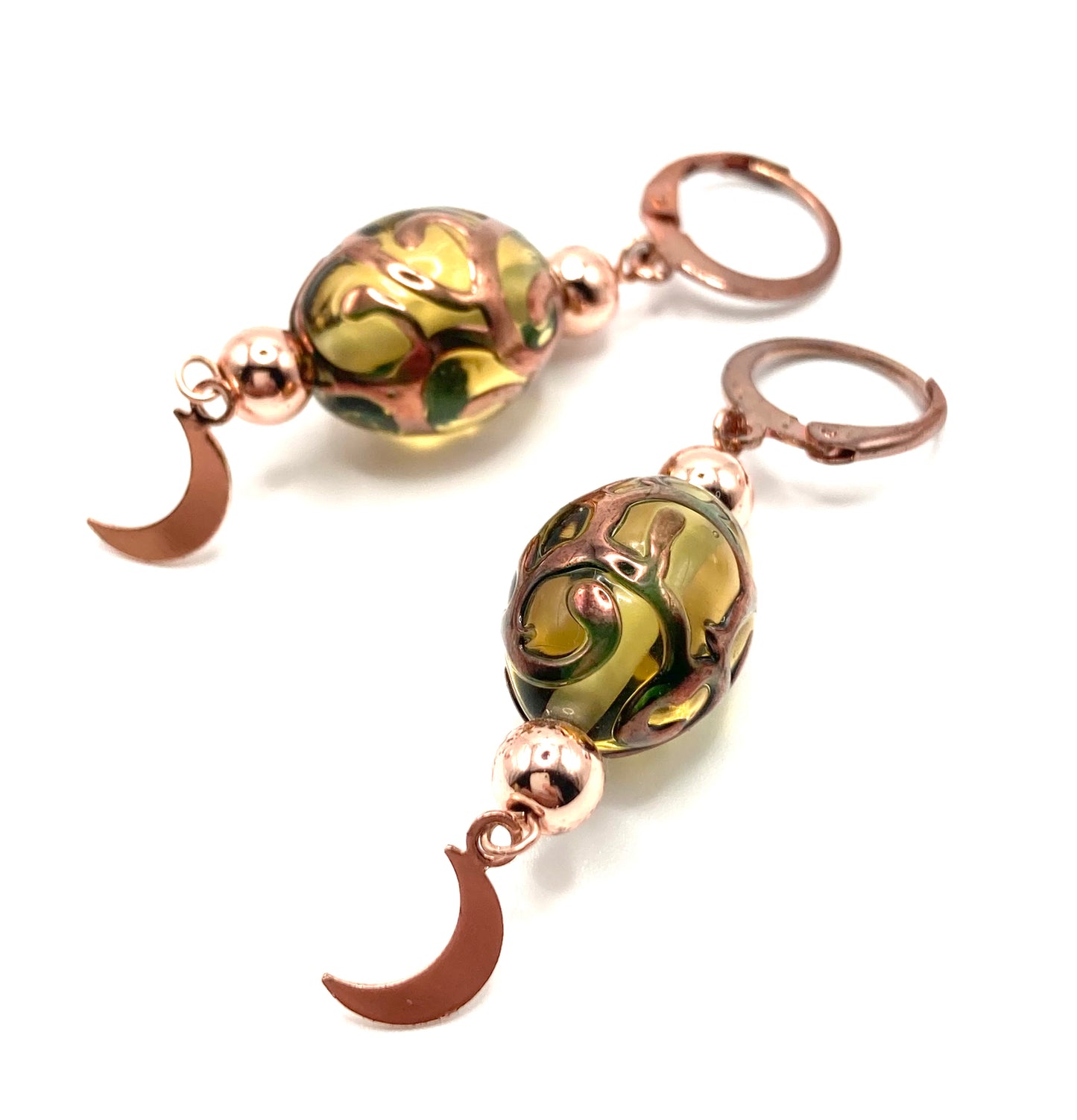 Orecchini con oliva vetro