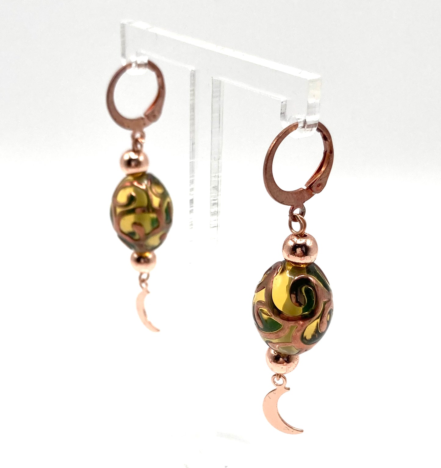 Orecchini con oliva vetro