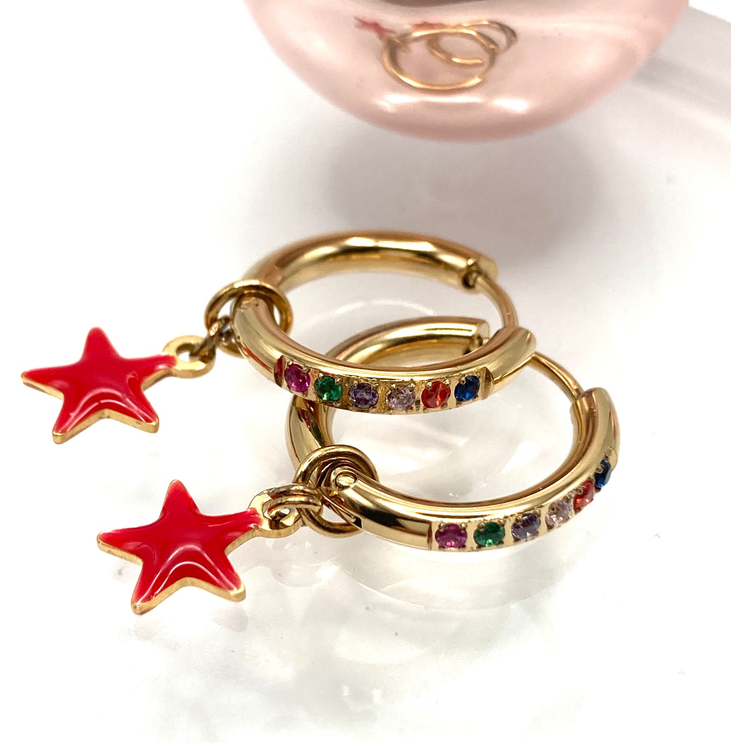 Orecchini a cerchio con stellina