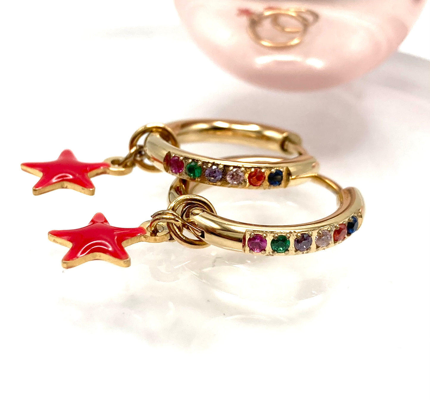 Orecchini a cerchio con stellina