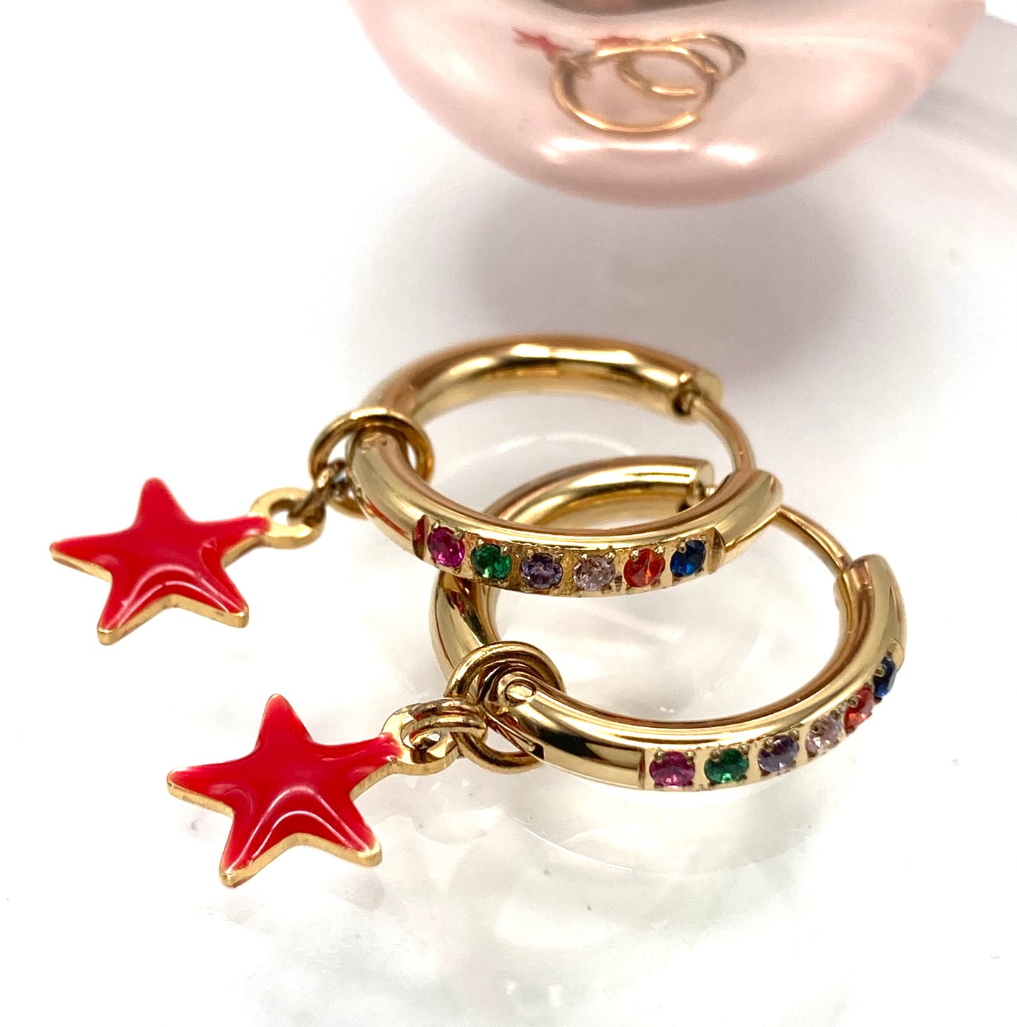 Orecchini a cerchio con stellina