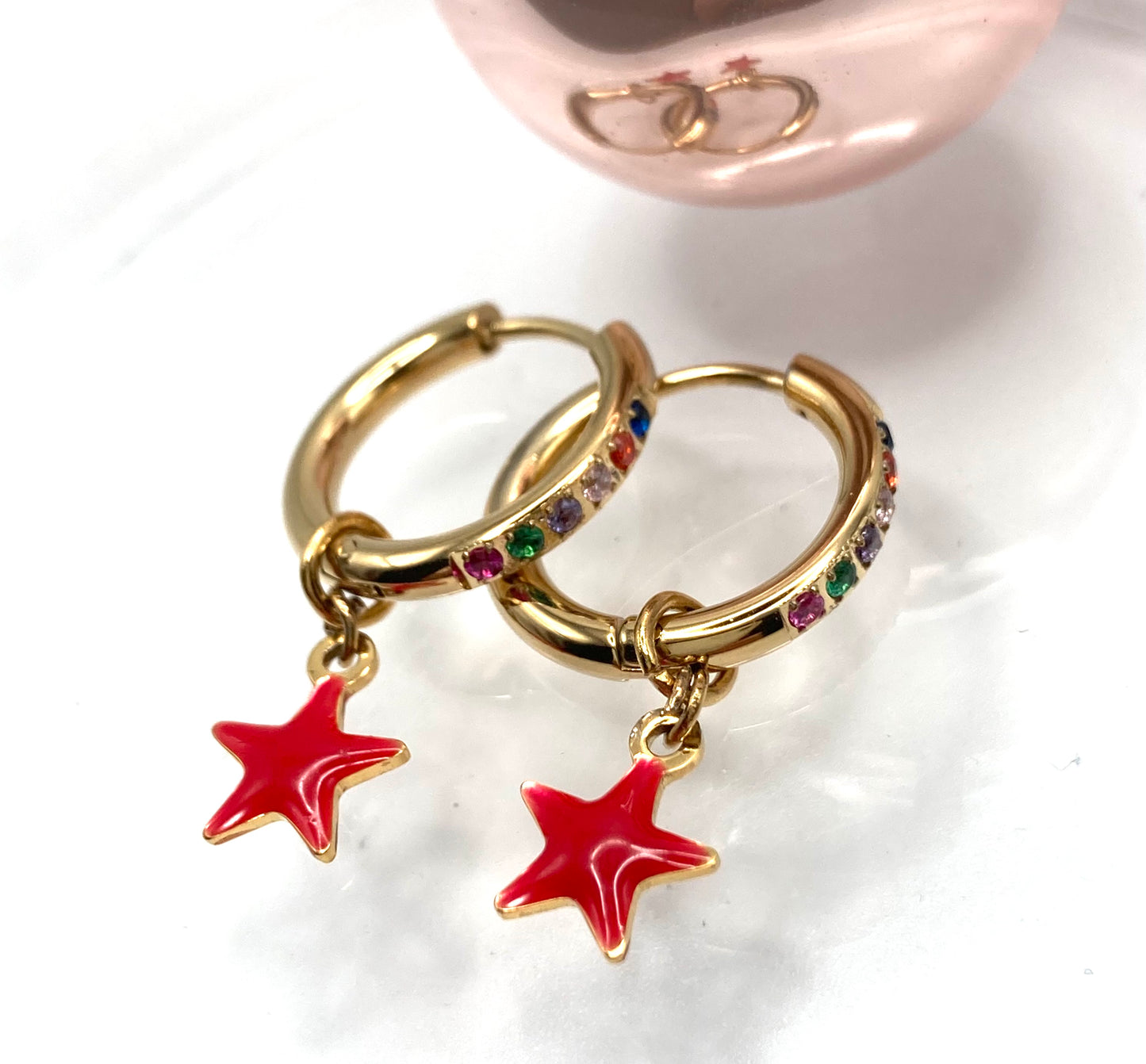 Orecchini a cerchio con stellina