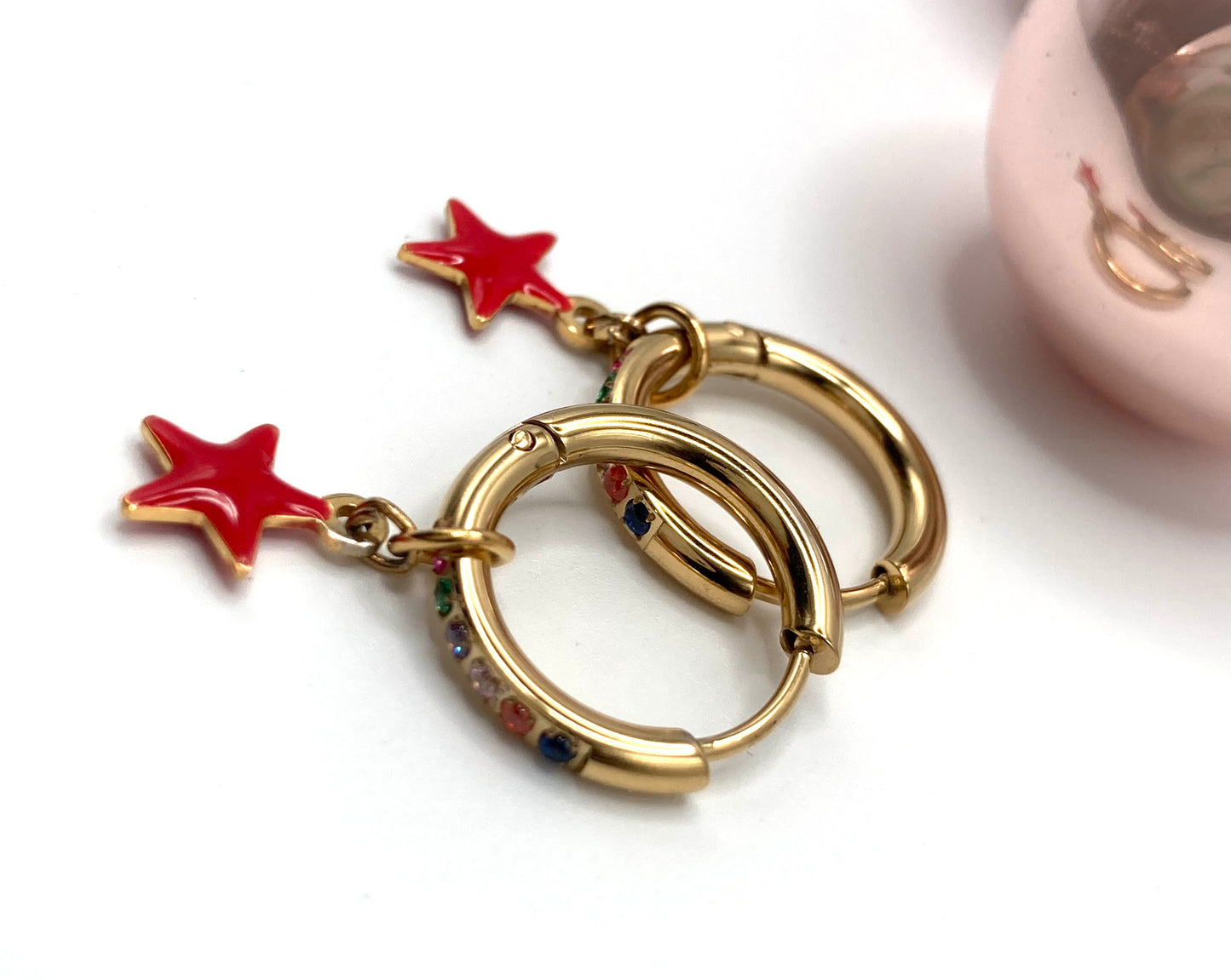 Orecchini a cerchio con stellina