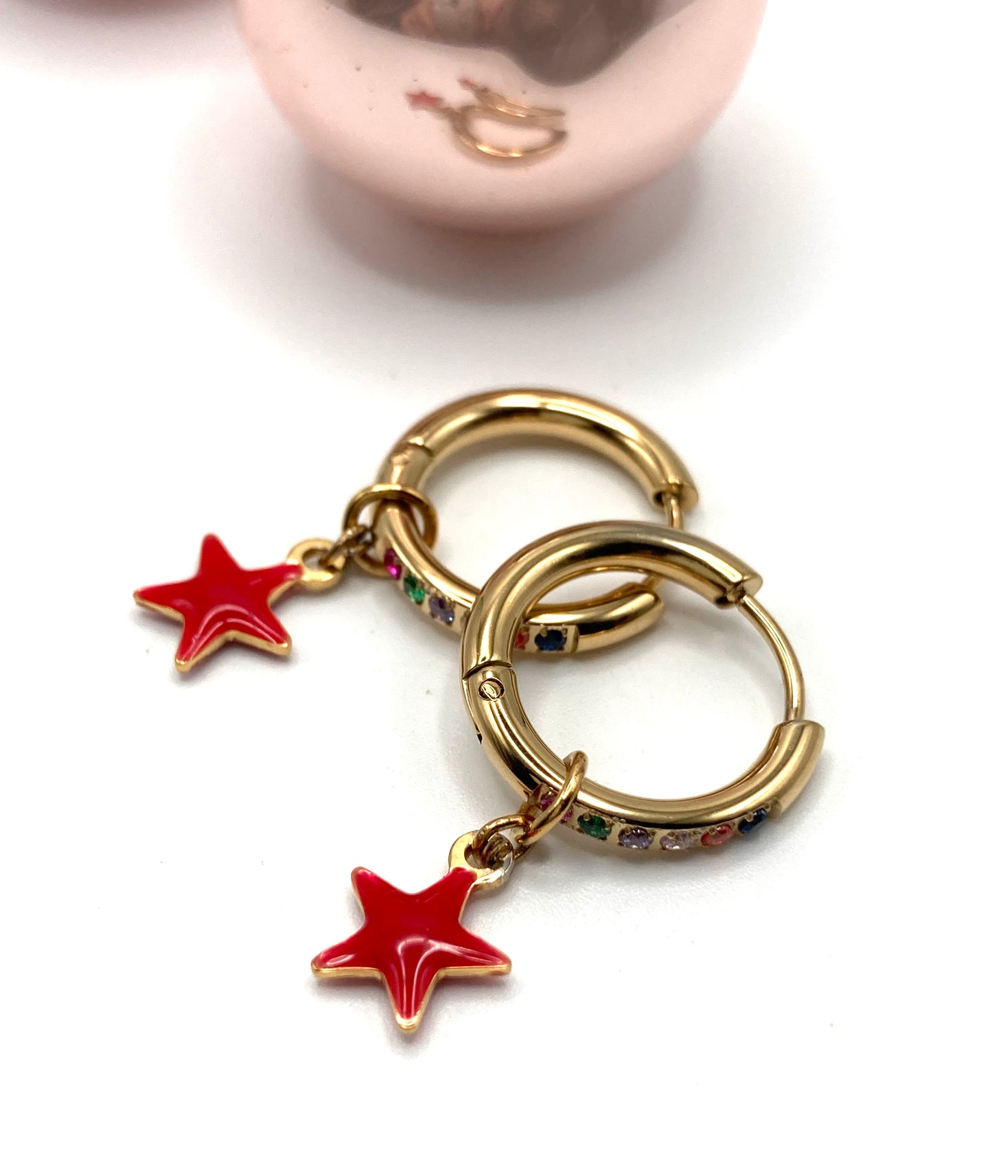 Orecchini a cerchio con stellina