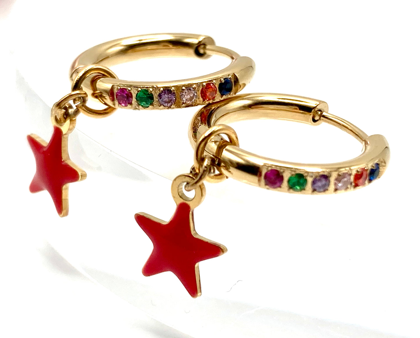 Orecchini a cerchio con stellina