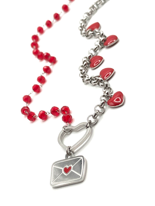 Collana rosario con lettera