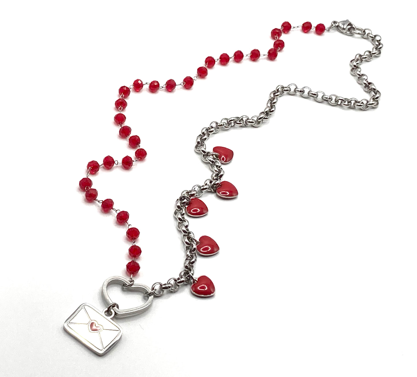 Rosary necklace with steel star