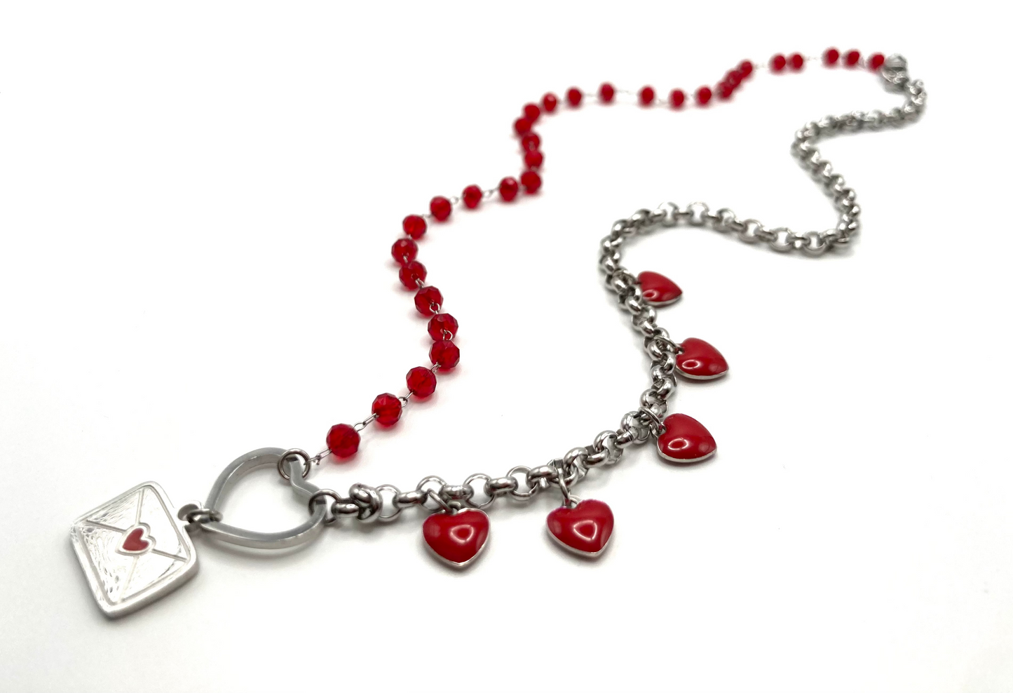 Rosary necklace with steel star