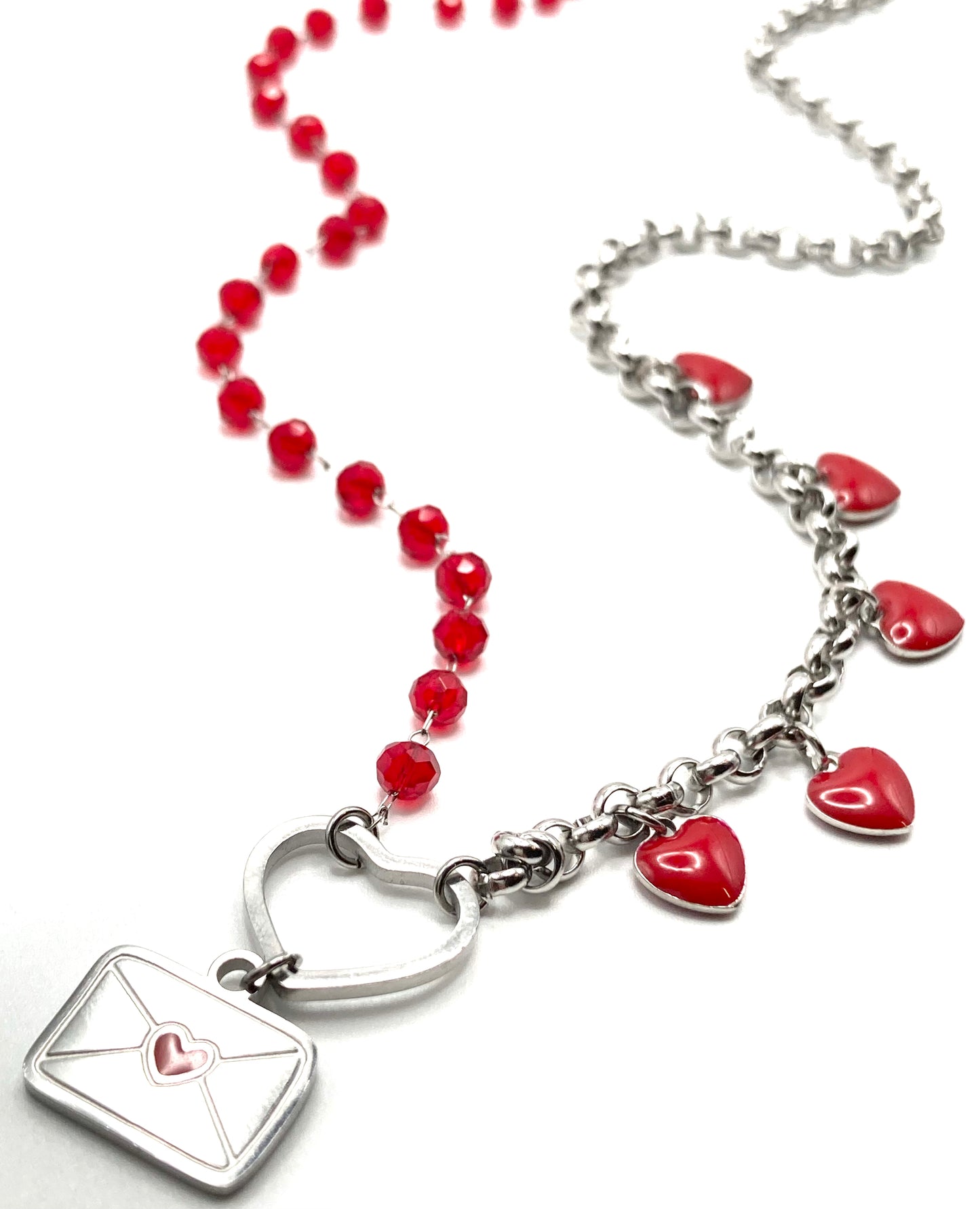 Rosary necklace with steel star